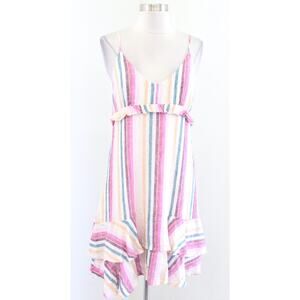 Rails Martina Dress in Avila Stripe Size S Linen Blend Metallic Shimmer Mini